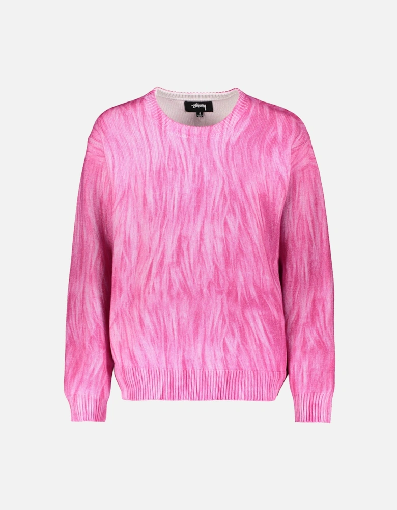 Printed Fur Sweater - Pink