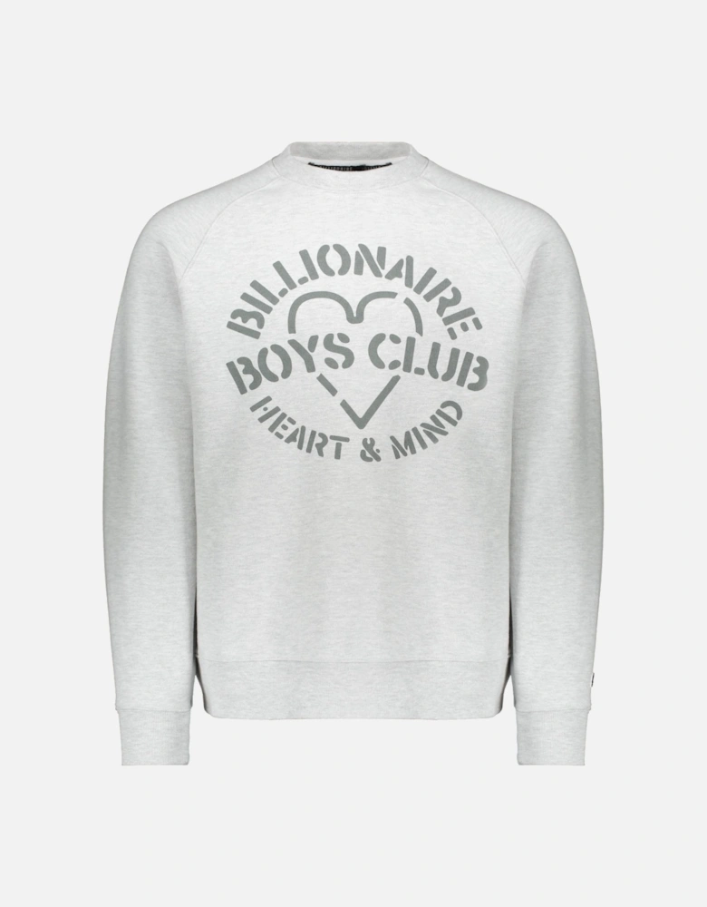 Billionaires Boys Club Heart & Mind Stencil Crewneck - Ash