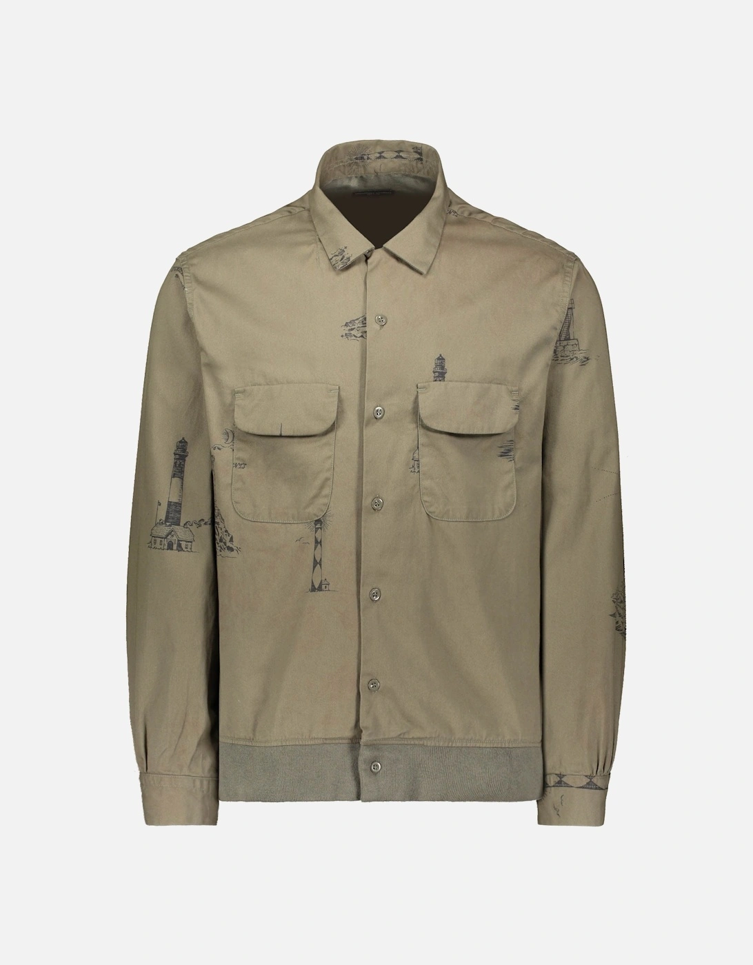Printed Sand Twill Shirt - Olive, 4 of 3