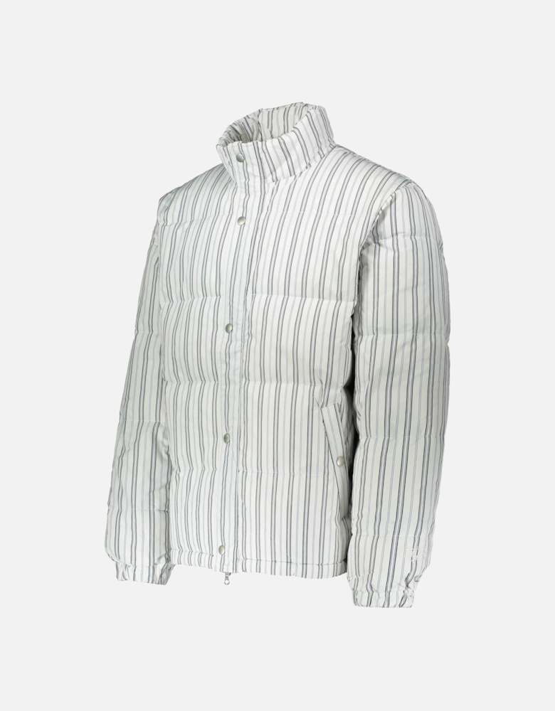 Stripe Down Puffer Jacket - Bone