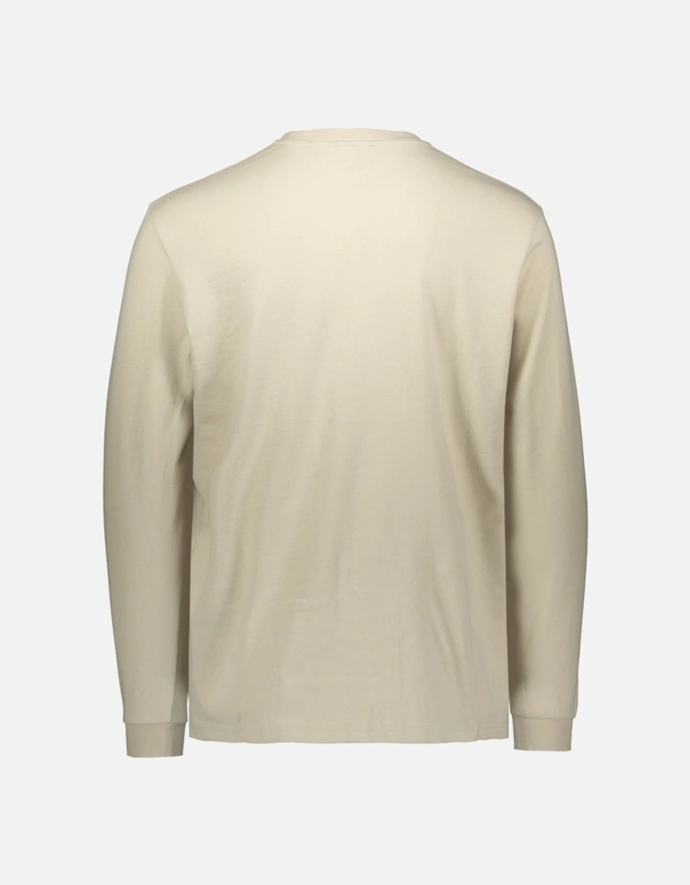 One Point LS Tee - Beige and Black