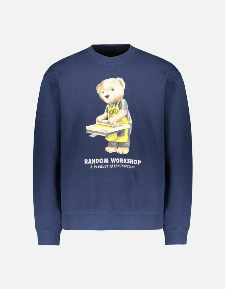 Random Workshop Bear Sweatshirt - Navy