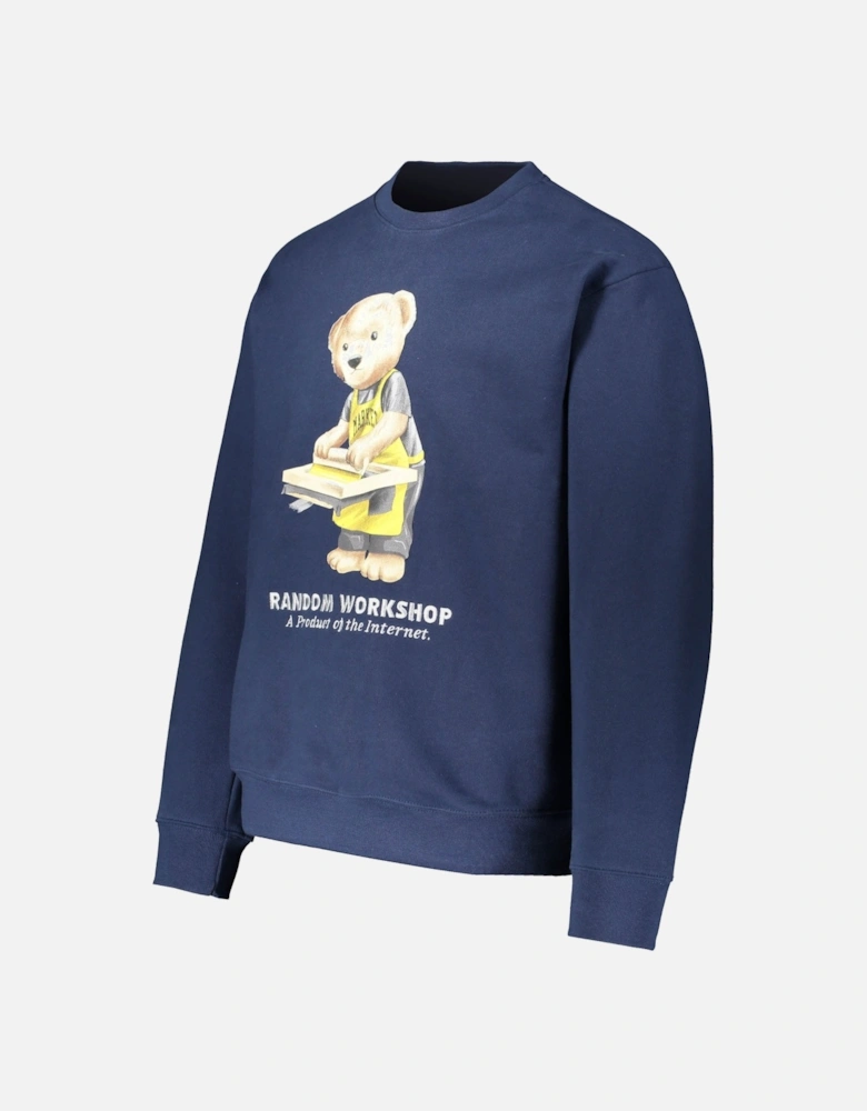 Random Workshop Bear Sweatshirt - Navy