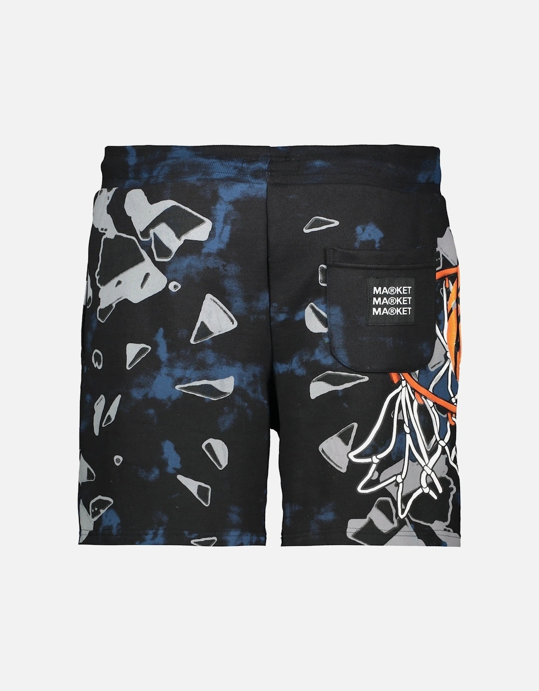 Shattered Backboard Tie Dye Shorts - Black/Blue