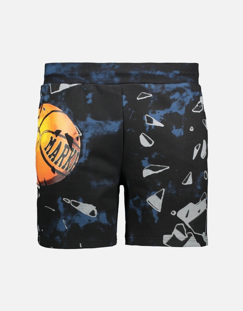 Shattered Backboard Tie Dye Shorts - Black/Blue