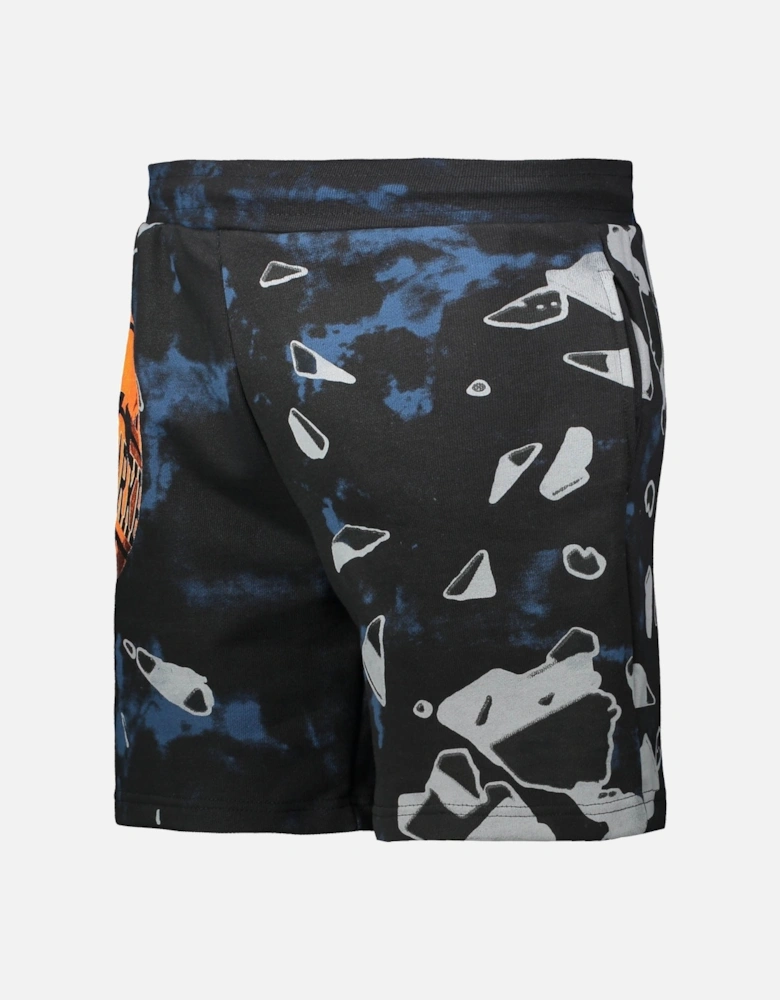 Shattered Backboard Tie Dye Shorts - Black/Blue