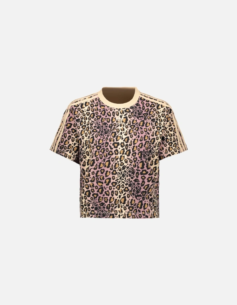 Women's T-shirt -Nude leopard print