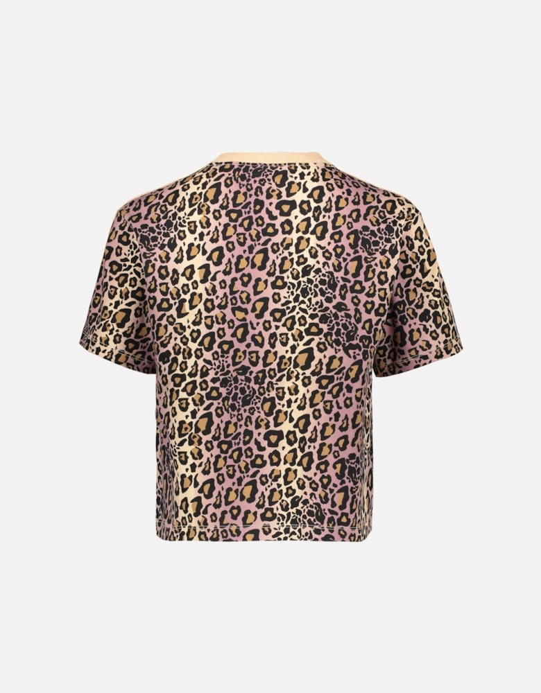 Women's T-shirt -Nude leopard print