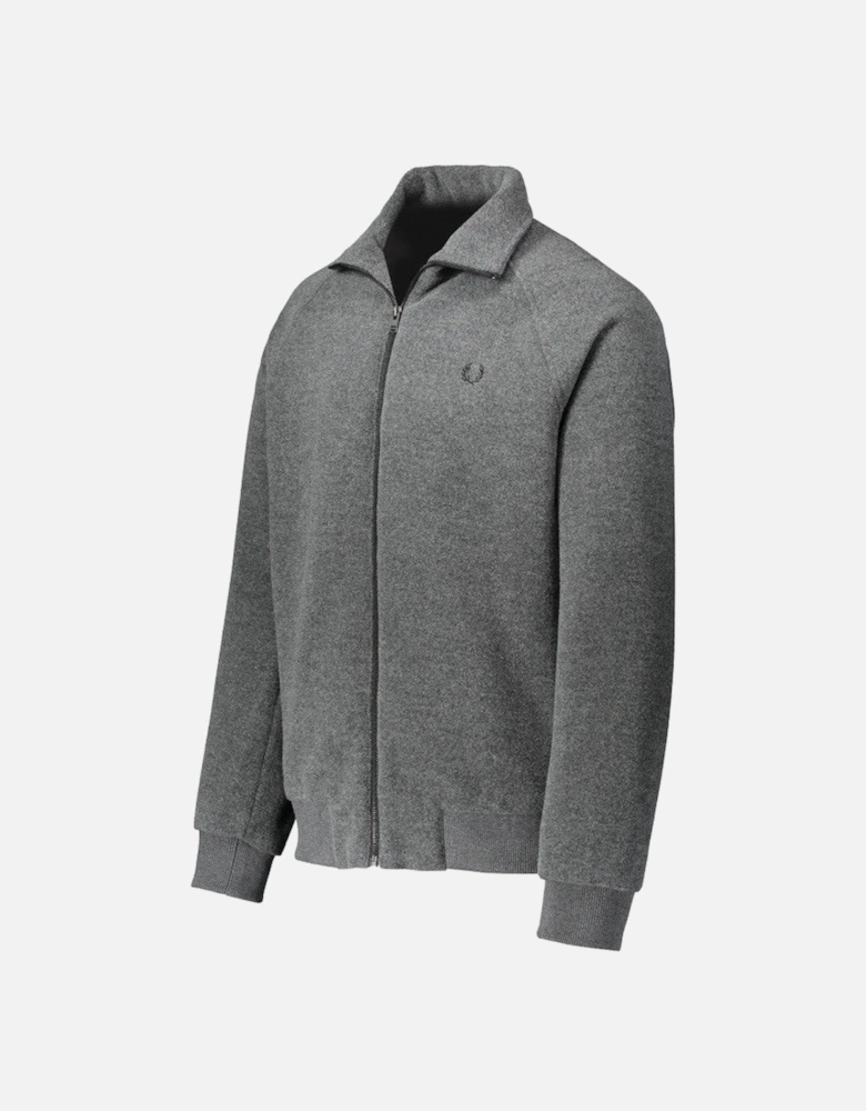 Boiled Wool Zip Through Jacket - Gunmetal