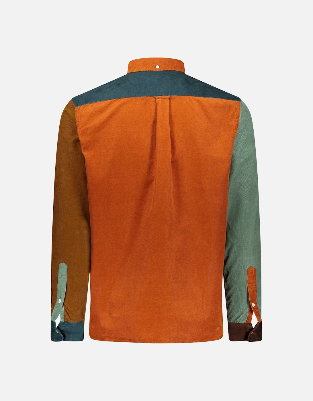 multi panel cord shirt - Orange