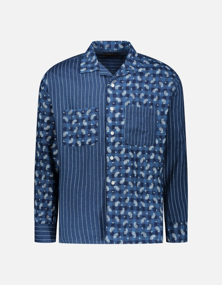 Panel Indigo Shirt - Navy