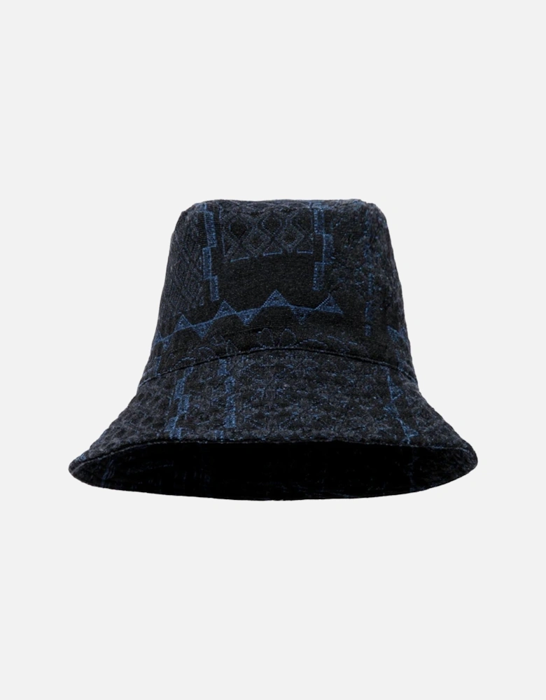 Jacquard Bucket Hat - Black-Navy