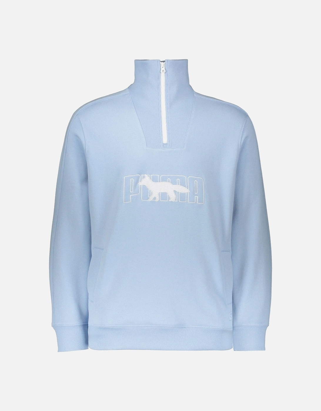 x Maison Kitsune Half Zip Sweatshirt - Blue, 4 of 3