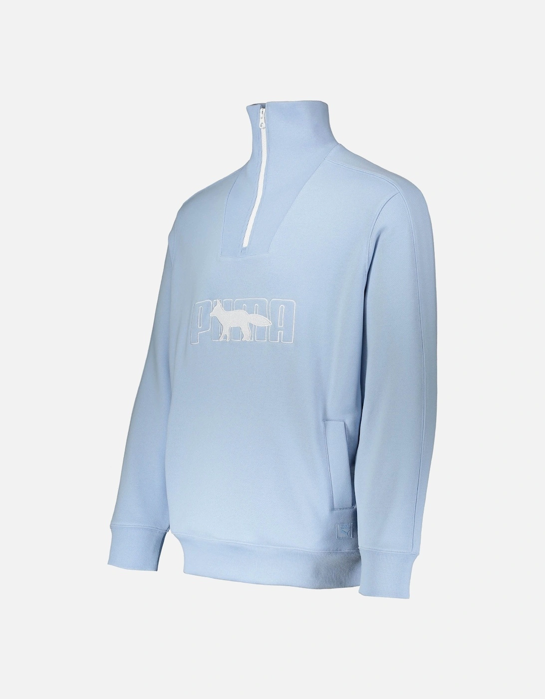 x Maison Kitsune Half Zip Sweatshirt - Blue