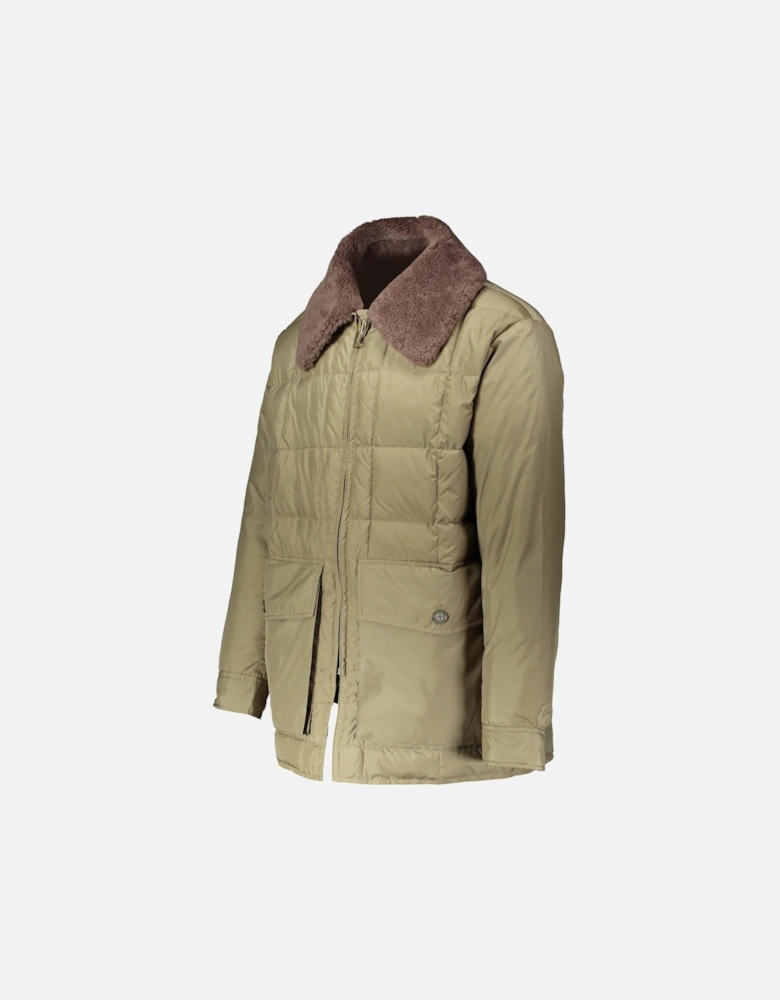 Fur Collared Jacket - Khaki