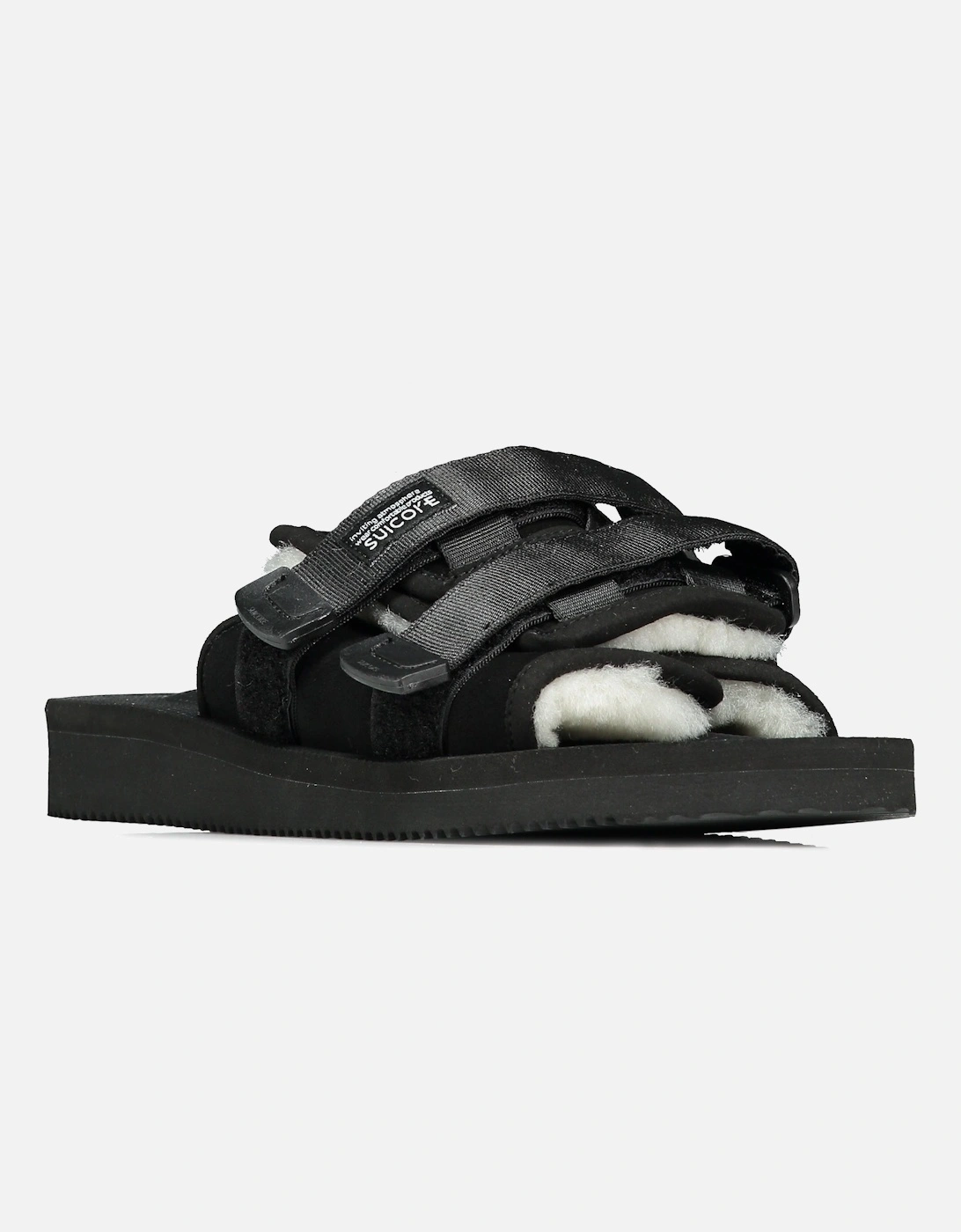 MOTO-Mab Cow Suede Sandals - Black