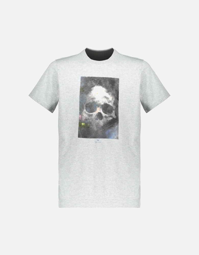 Skull Print T-shirt - Grey