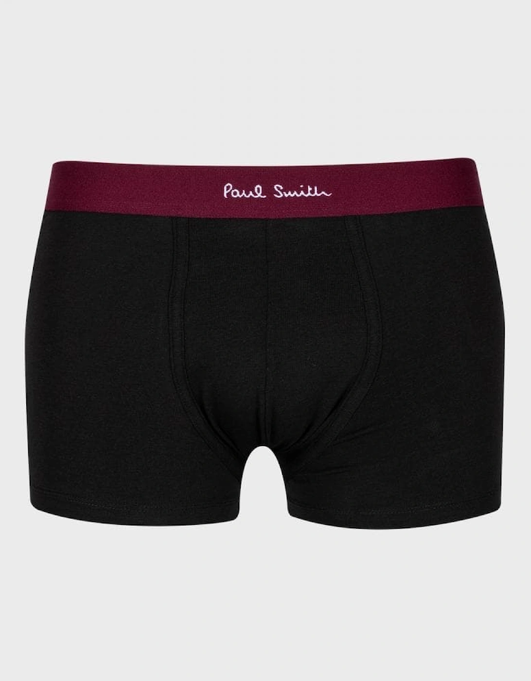 3 Pack Mens Plain Trunks with Coloured Waistbands