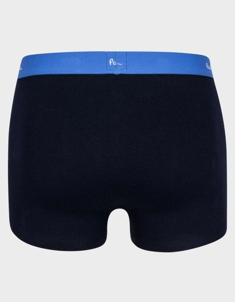 3 Pack Mens Plain Trunks with Coloured Waistbands