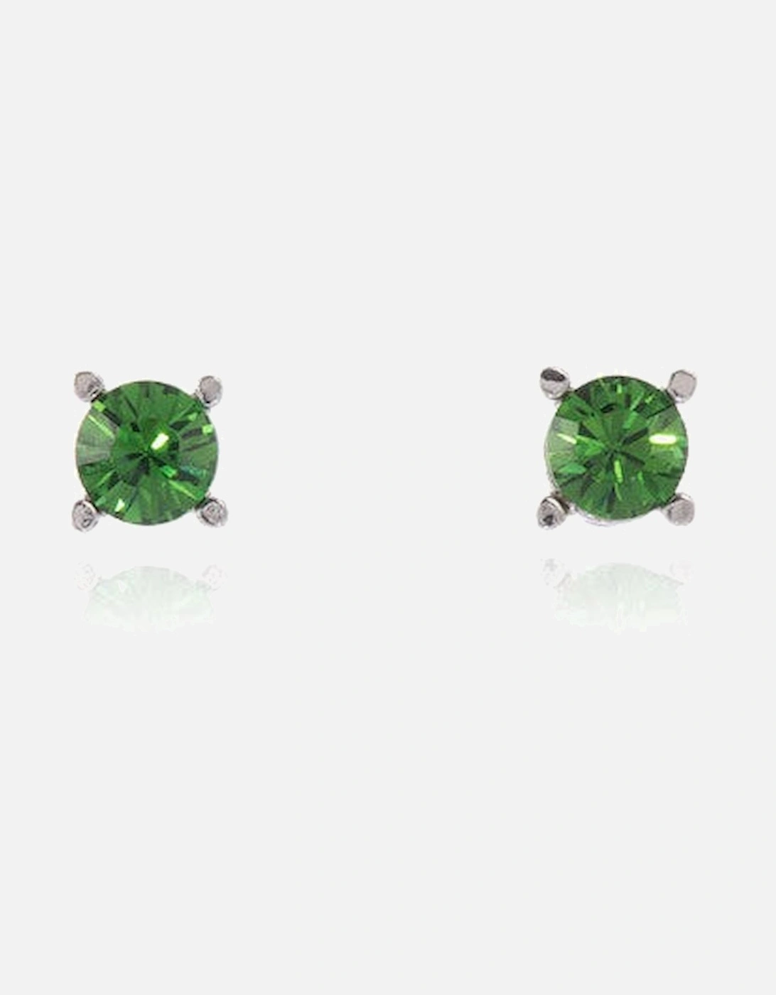 Cachet Laine 6mm Stud Earrings Fern Green Crystal  Platinum Plated, 4 of 3