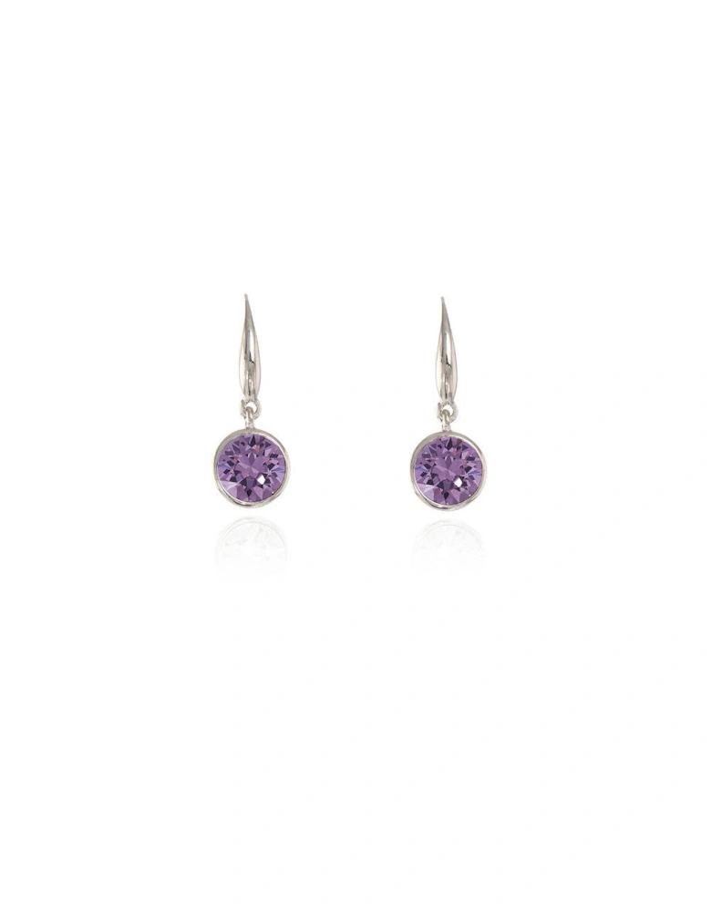 Cachet Ebba Earrings Tanzanite Crystal Platinum Plated