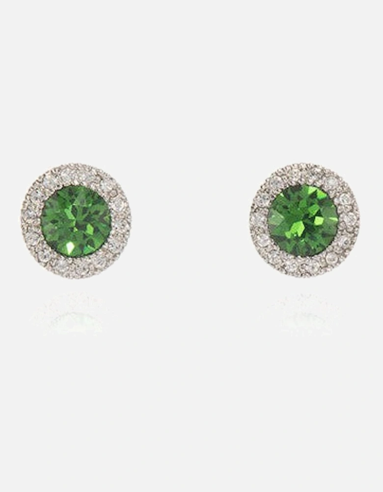 Cachet Chickle Stud Earrings Emerald Green Platinum Plated