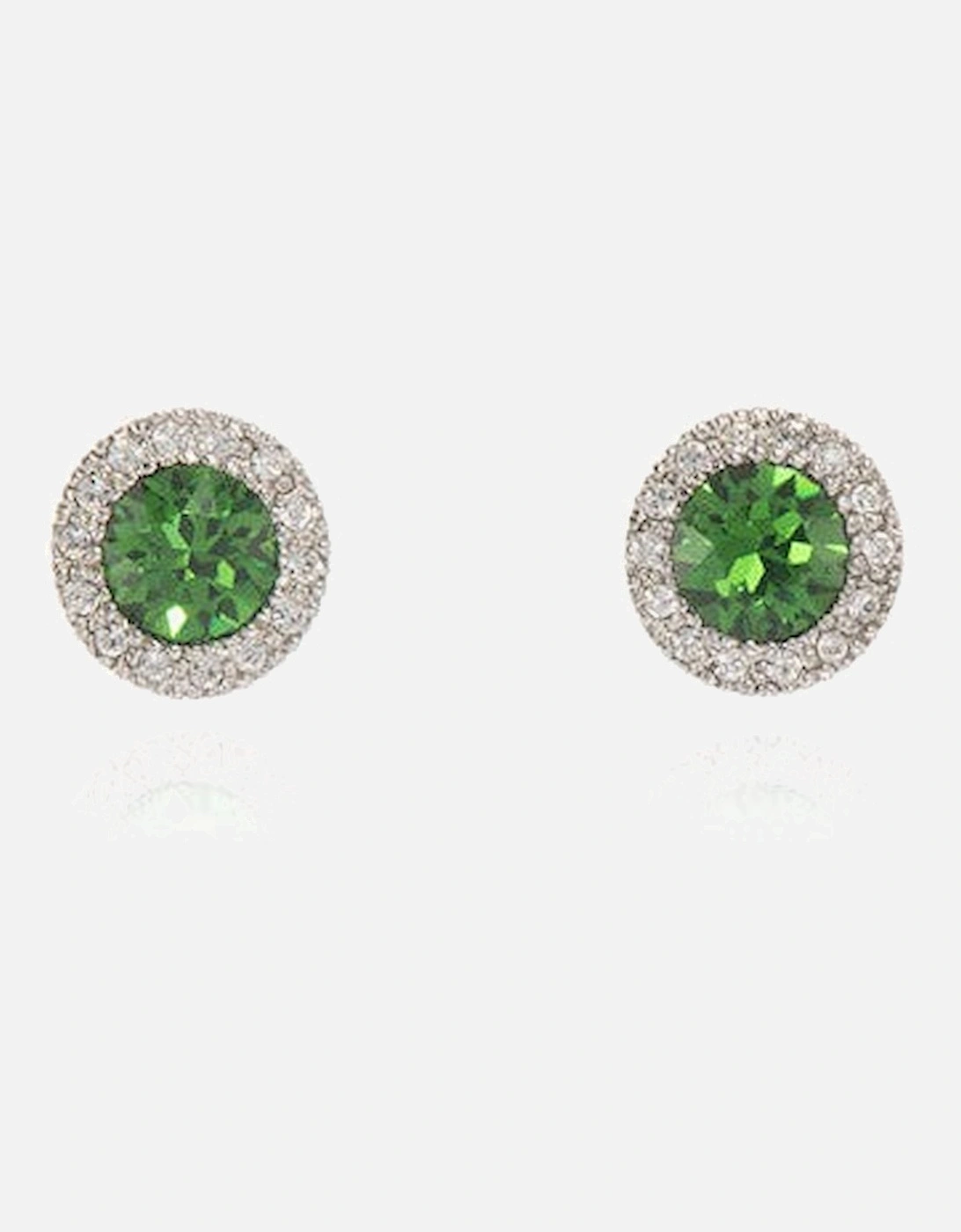 Cachet Chickle Stud Earrings Emerald Green Platinum Plated, 5 of 4