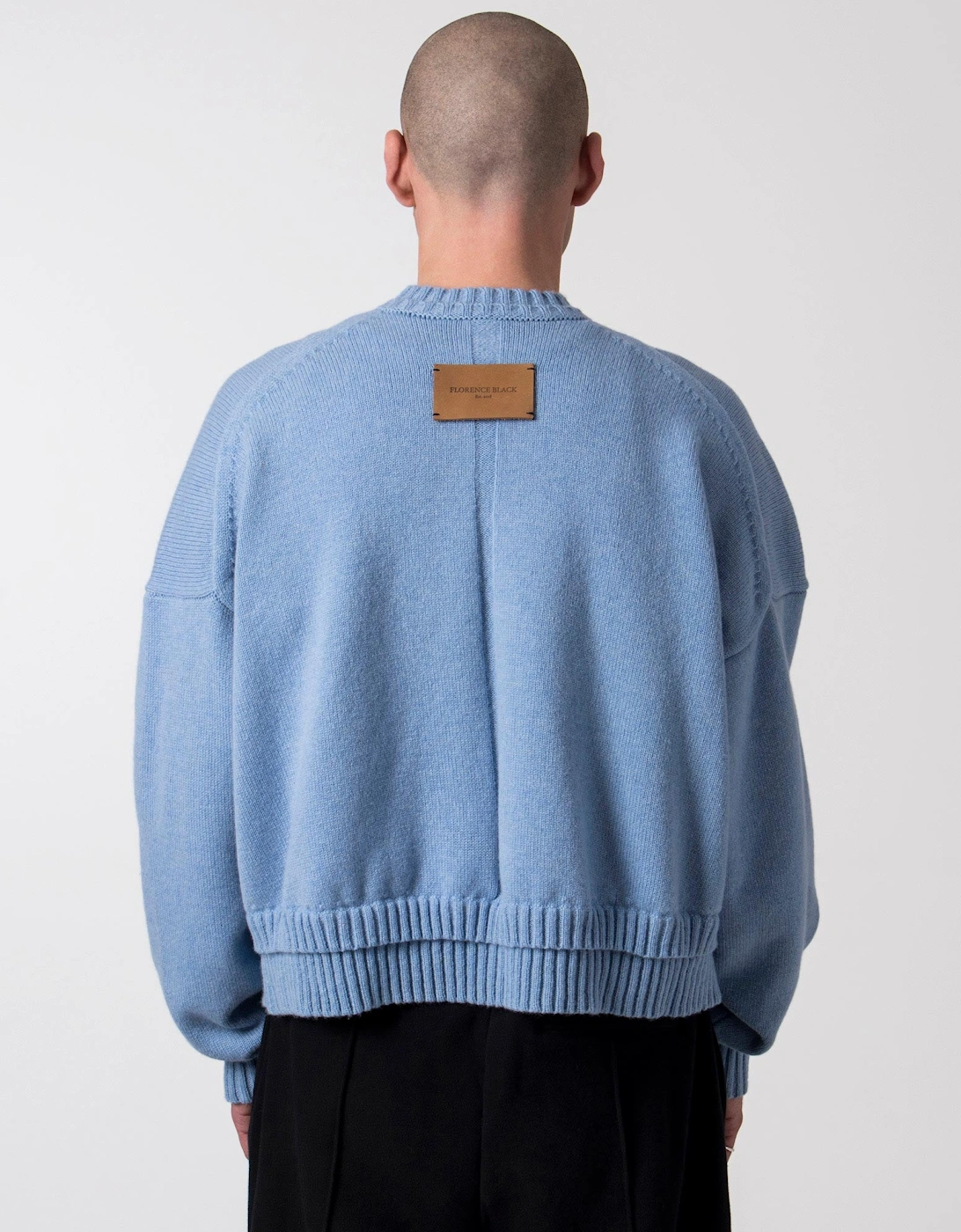 Oversized Cropped Lambswool Knitted Jumper V3