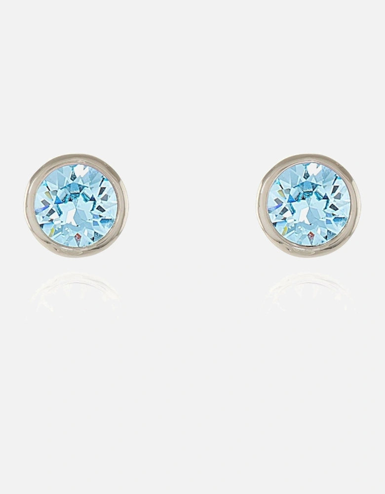 Cachet Thisbe Earrings Aquamarine Crystal Platinum Plated