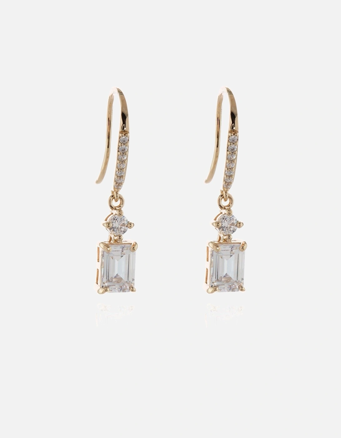 Cachet Lani CZ Drop Earrings 18ct Gold Plated, 4 of 3