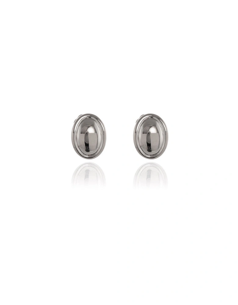 Cachet Vega Polished Clip-On Earrings Platinum Plated