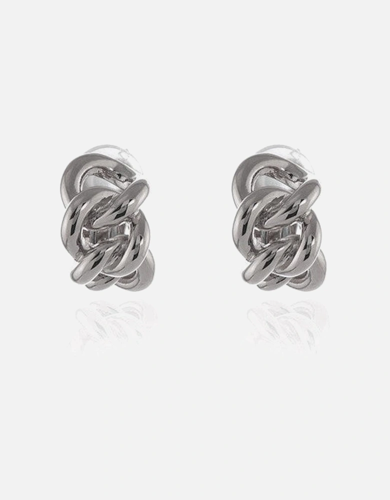 Cachet Link Clip-On Earrings Platinum Plated