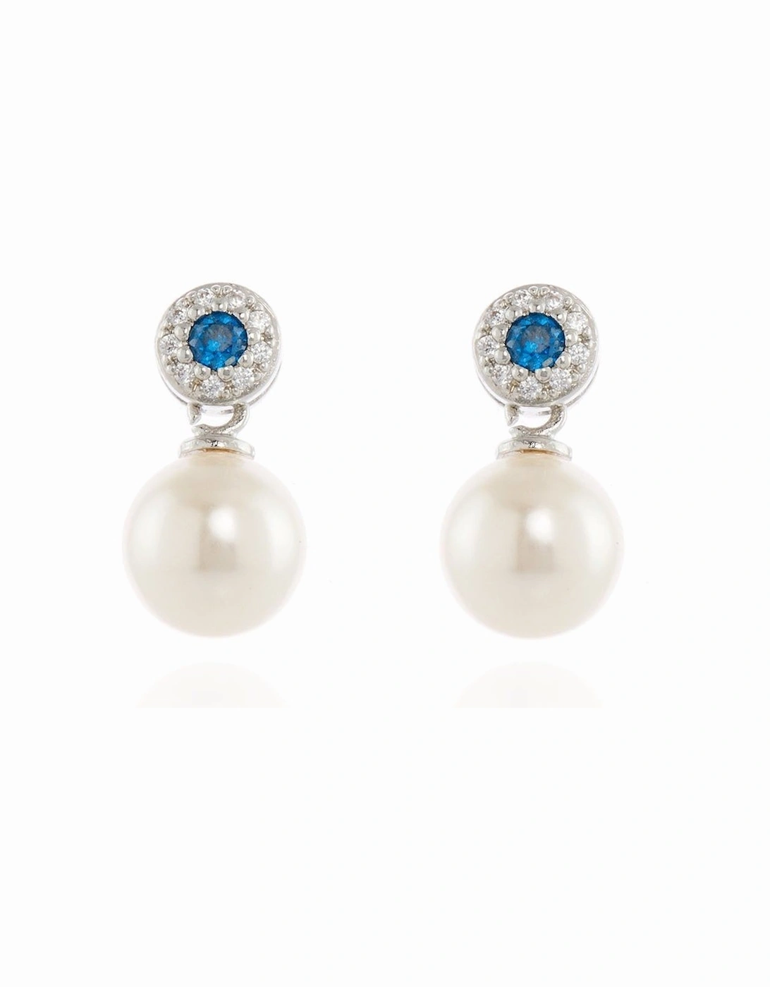 Cachet Indy Earrings Pearl and CZ Platinum Plated, 3 of 2