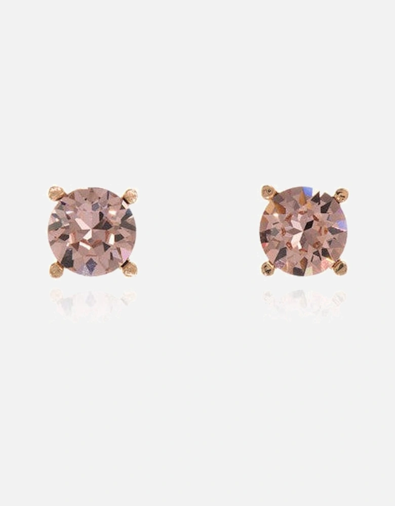 Cachet Laine 8mm Stud Earrings Vintage Rose Crystal 18ct Gold Plated