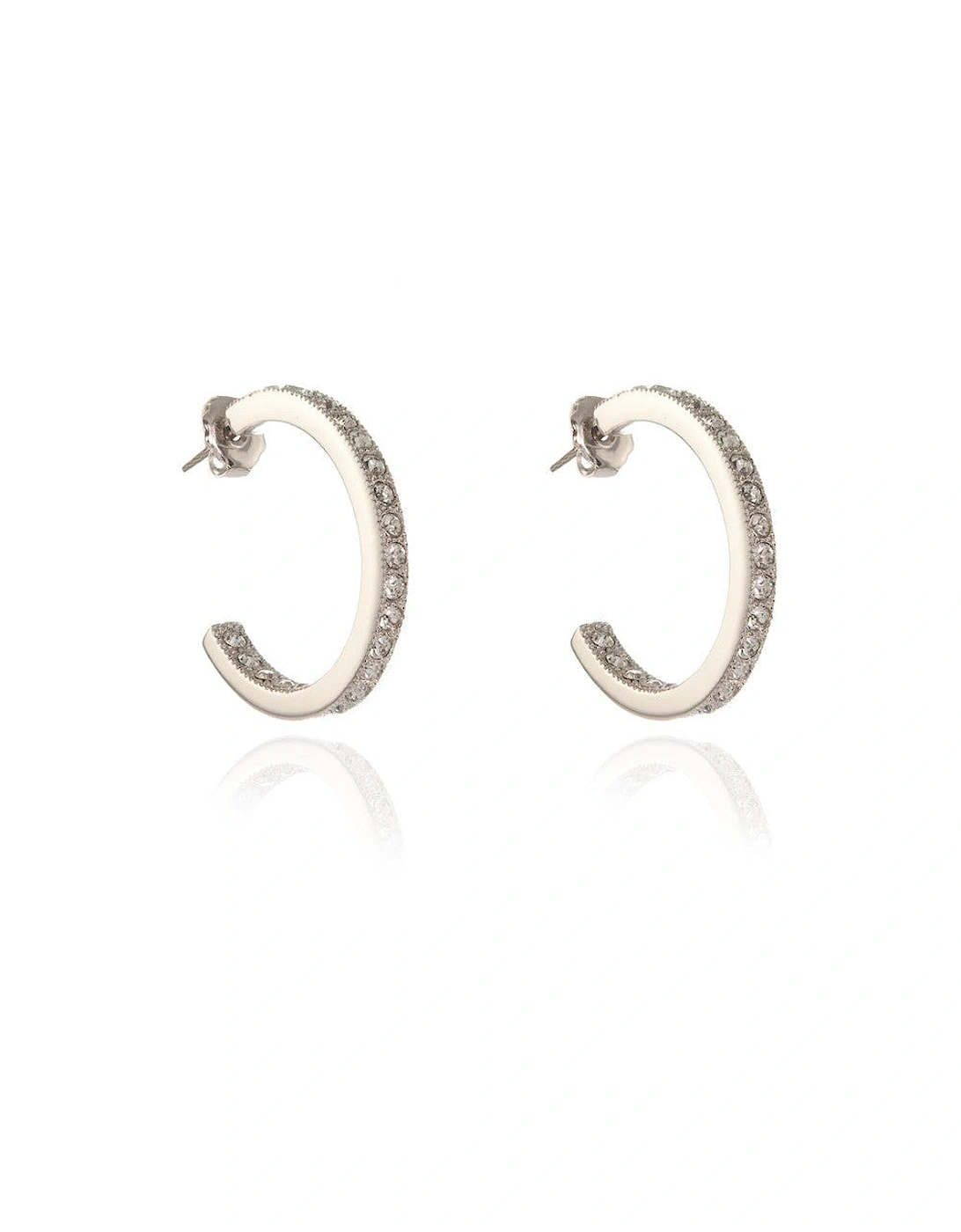 Cachet Saga Large Hoop Earrings Platinum Plated, 5 of 4