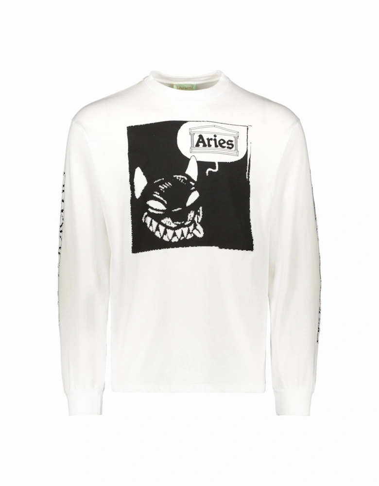 Smiley Dog LS Tee - White