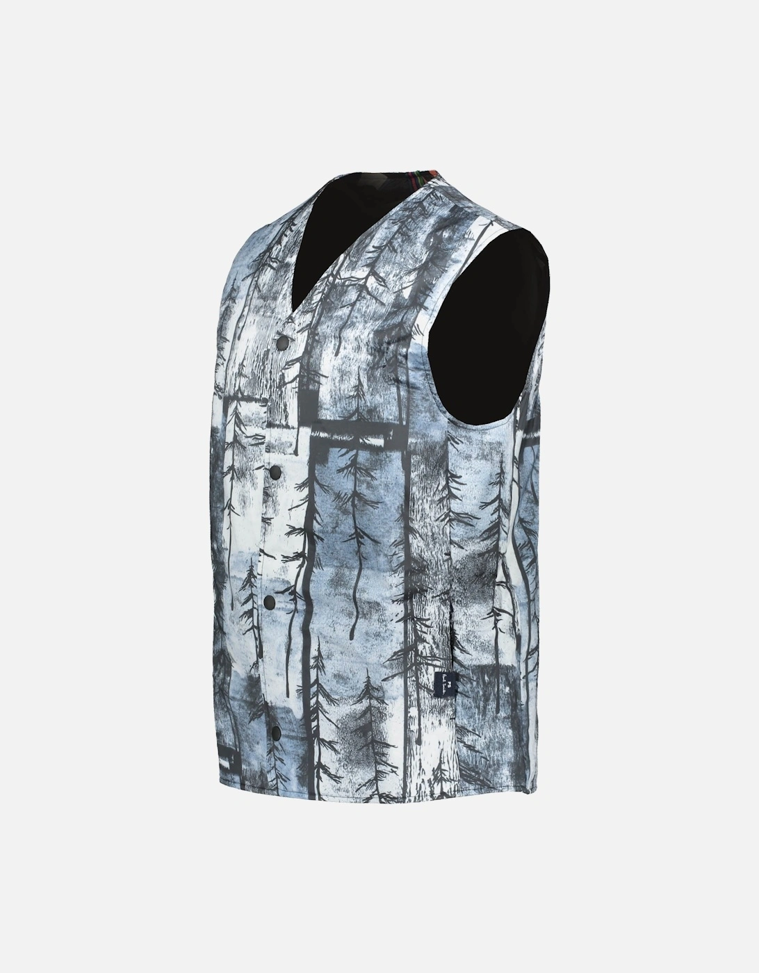 Wadded Liner Gilet - Blue-Whte