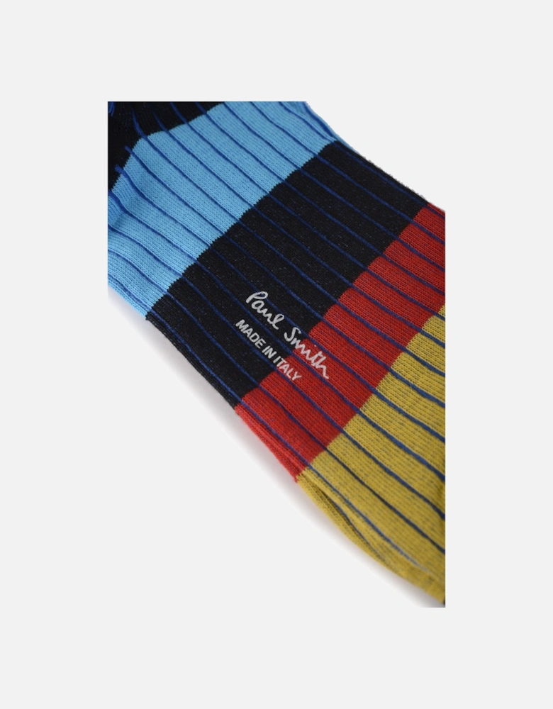 Errol Stripe Socks Navy Multicoloured