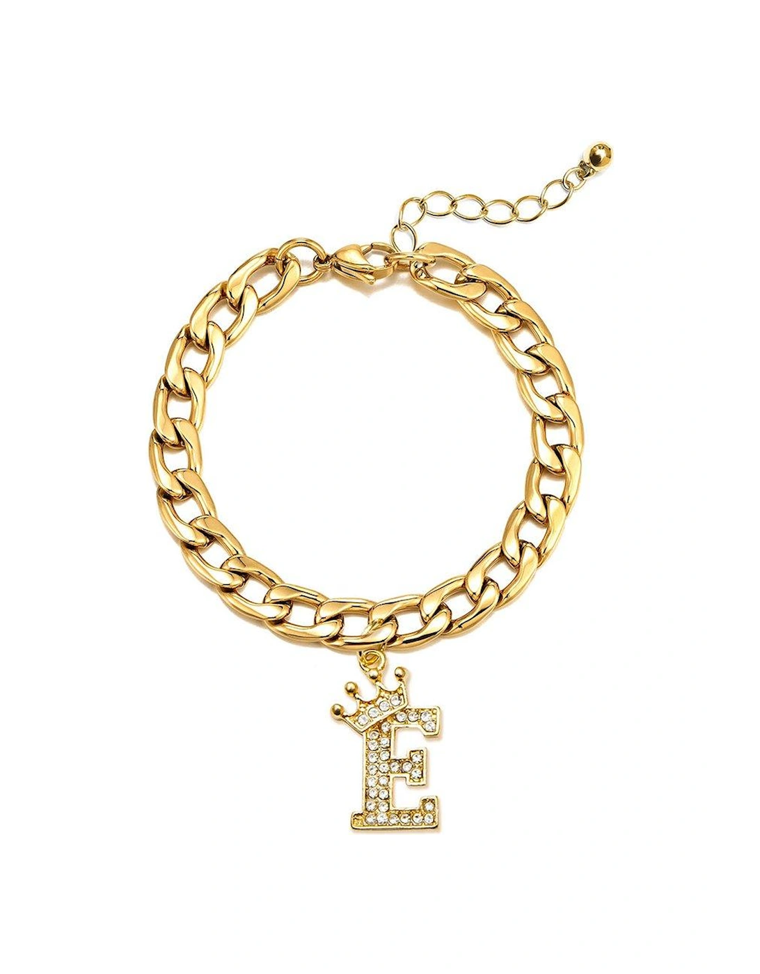 Gold Plated Crystal Letter Charm Curb Bracelet, 3 of 2