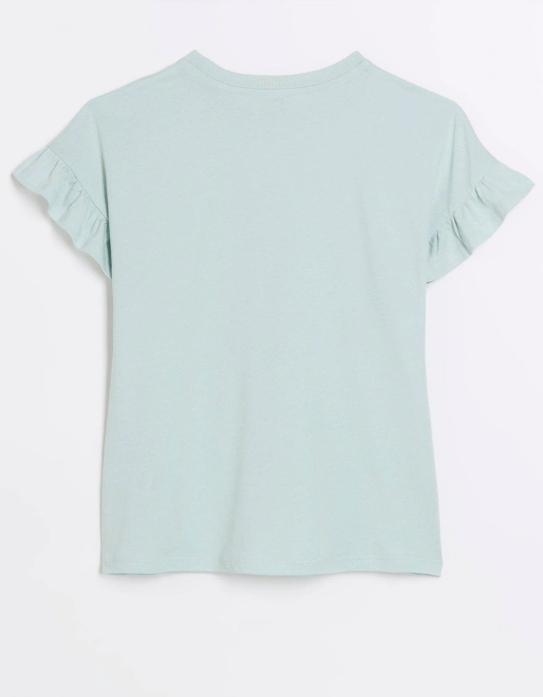 Girls Pearl Embellished T-Shirt - Green