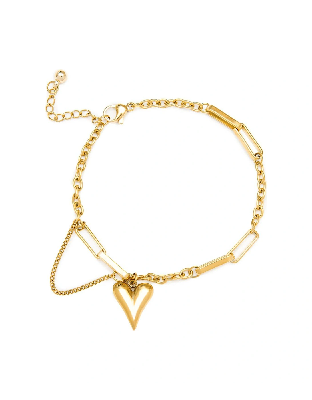 Gold Plated Layered Chain Heart Bracelet, 2 of 1