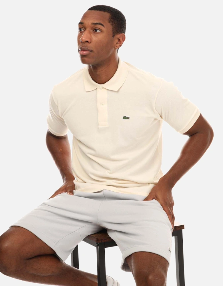 Mens Short Sleeved Ribbed Collar Polo Shirt