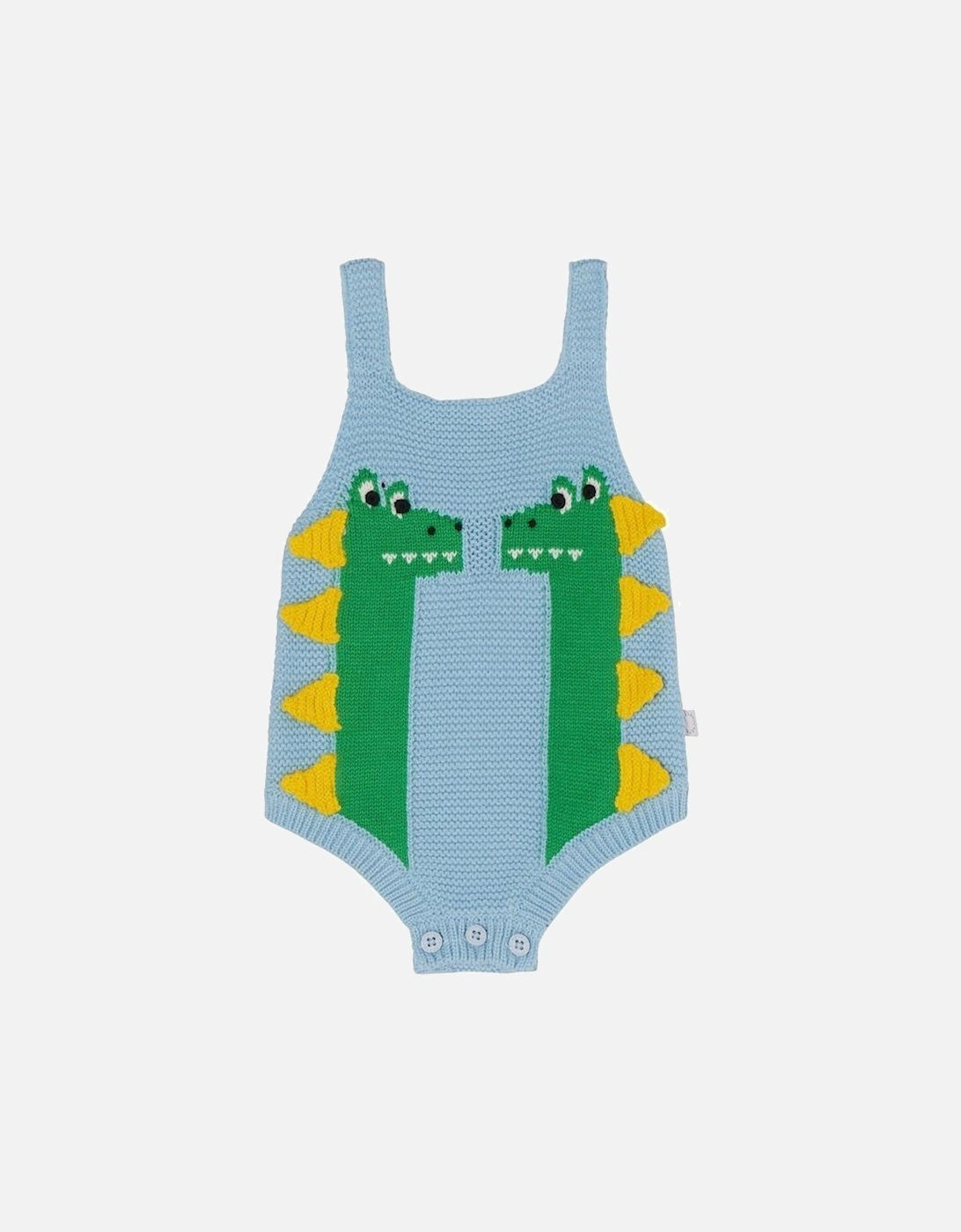 Baby Boys Blue Knitted Romper, 2 of 1