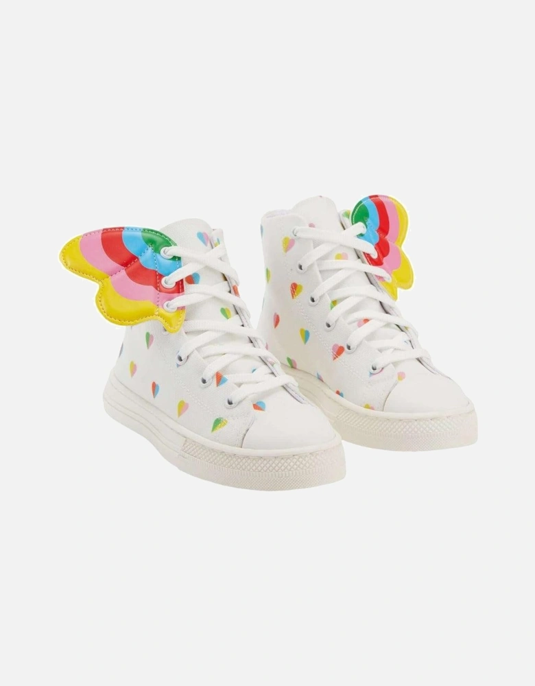 Girls White Wings Hi Top Trainers