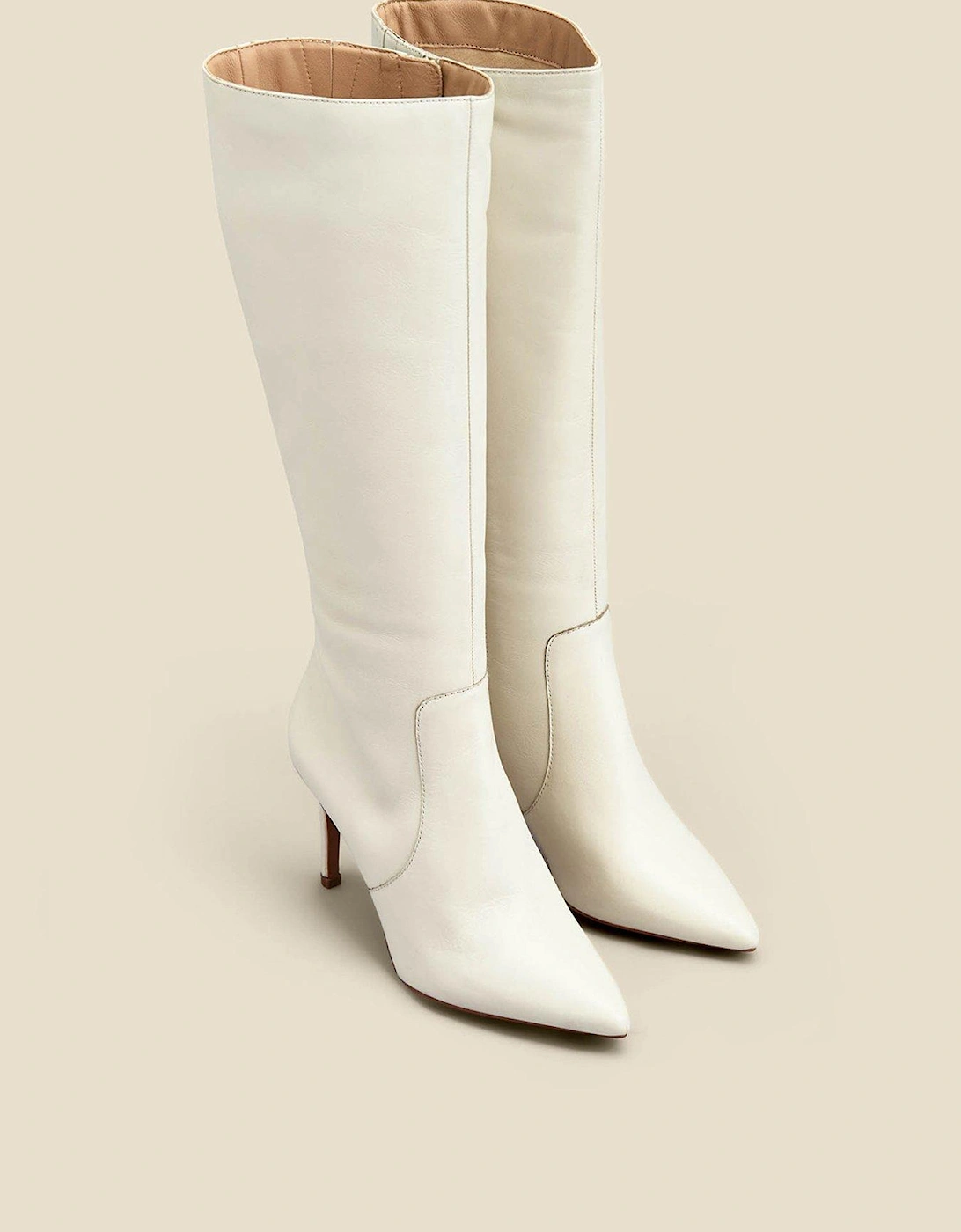 Francesca Leather Stiletto Heel Knee High Boots