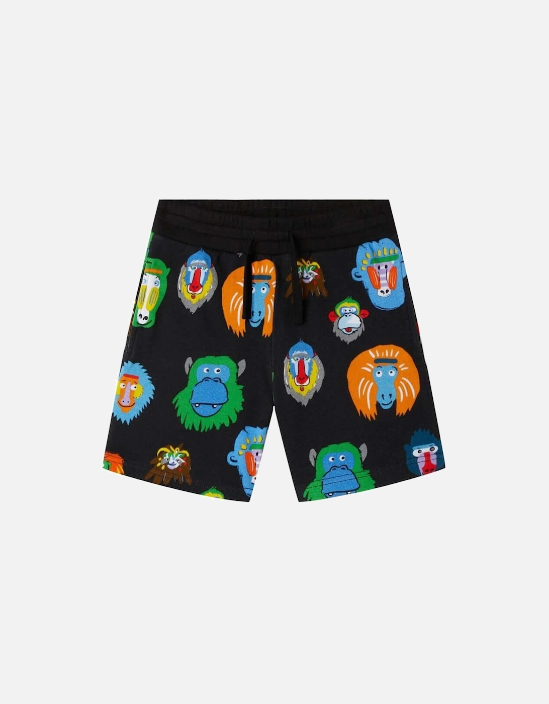 Boys Black Monkey Print Shorts, 2 of 1