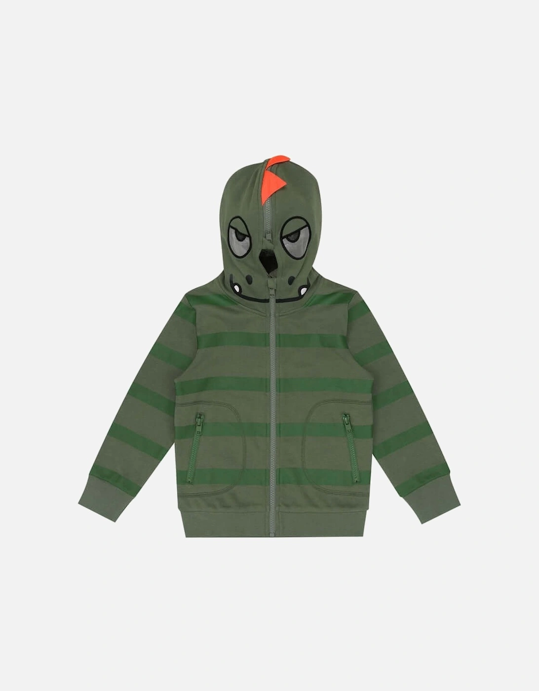 Boys Green Gecko Zip Up Hoodie, 3 of 2