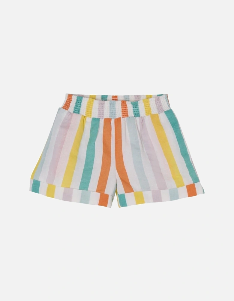 Girls Stripe Linen Blend Shorts