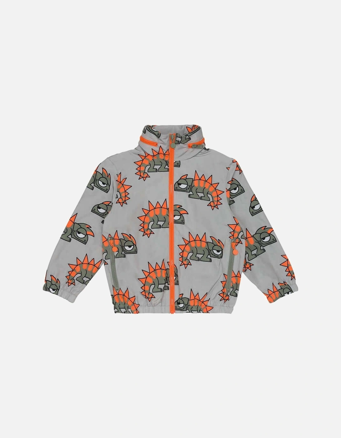Boys Grey Gecko Print Zip Up Jacket, 2 of 1
