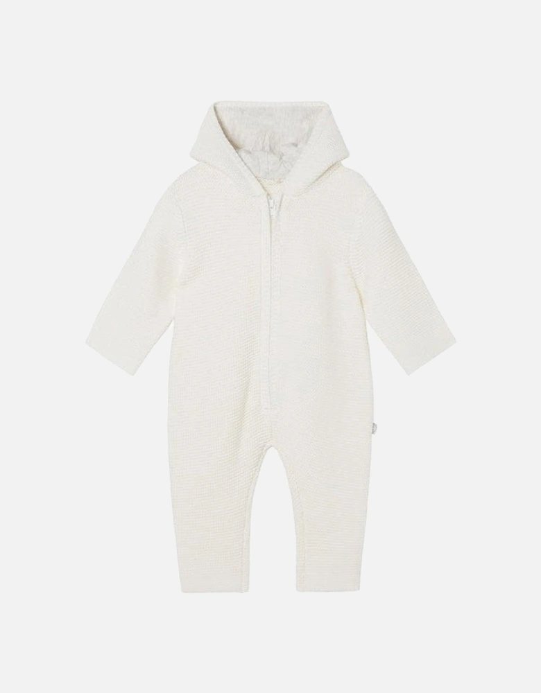 Unisex Baby Knitted Cream Bunny Jumpsuit